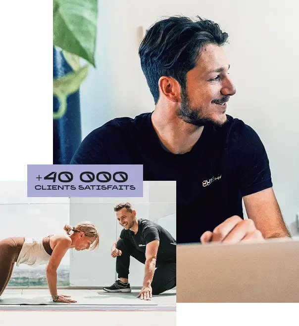 Montage photo de nos équipes de support client et de clients satisfaits